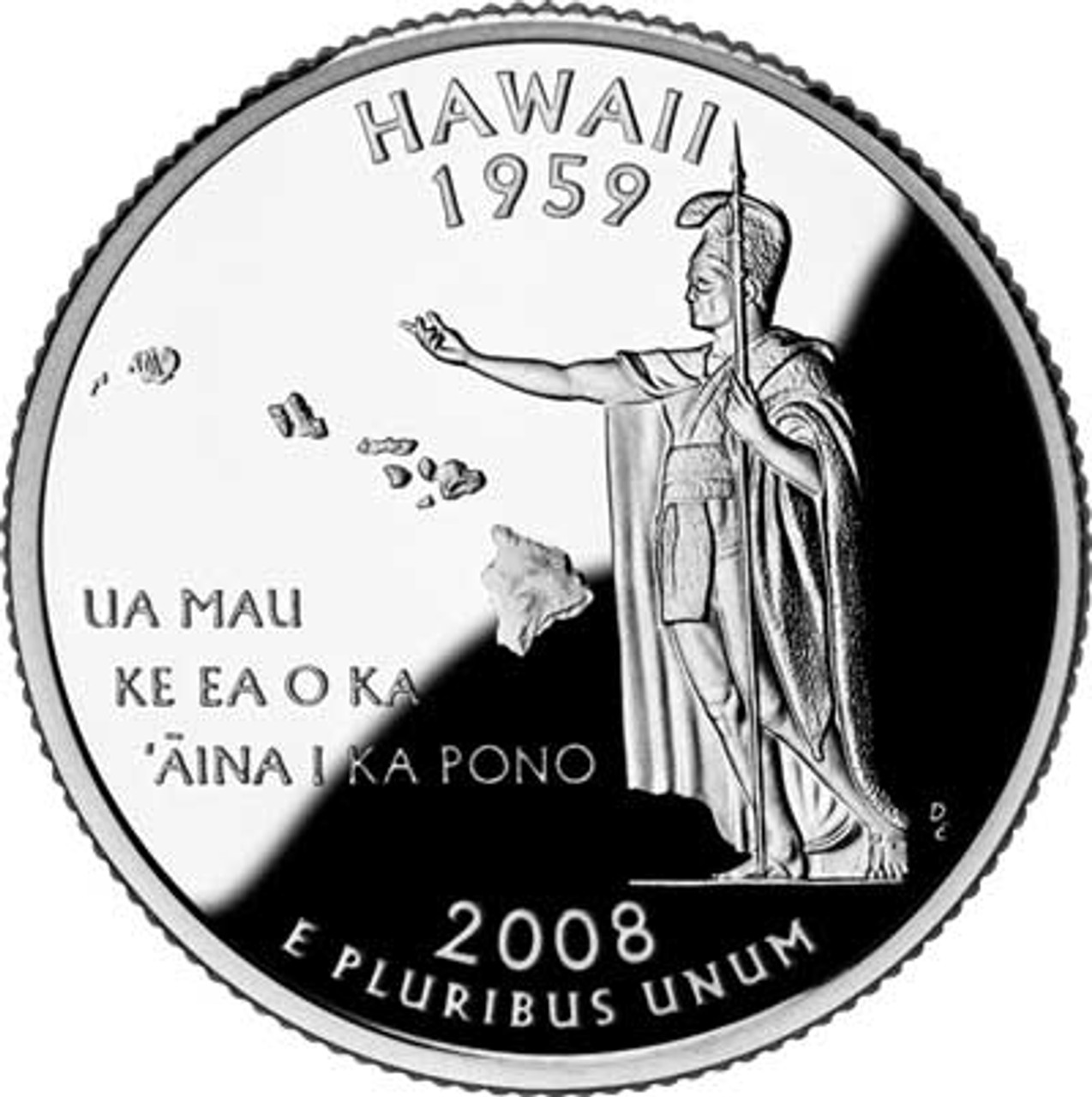 鯉33 CNHI25D - 2008 Hawaii State Quarter, D Mint - Mystic Stamp