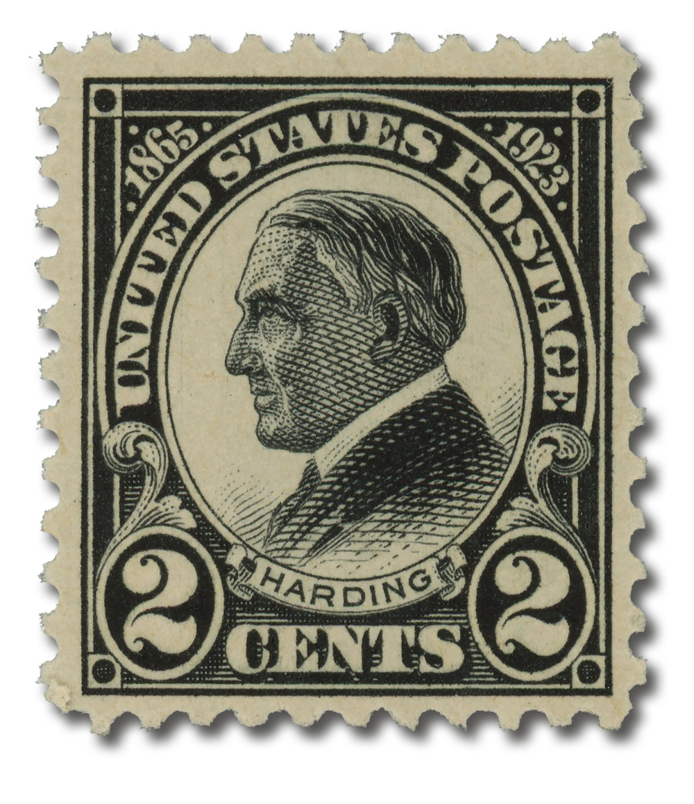 610 - 1923 2c Warren G. Harding, Black, Perf. 11 - Mystic Stamp