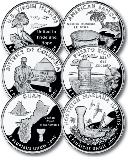 thumbnail image 2 of 2009 Hologram U.S. Mint Territories Quarters – Set Of 6 Coins With Capsules, Uncirculated 2 of 6