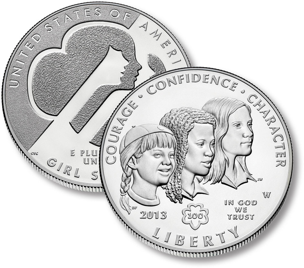 M12026 - 2013 Girl Scouts Centennial Silver Dollar, Proof - Mystic Stamp  Company