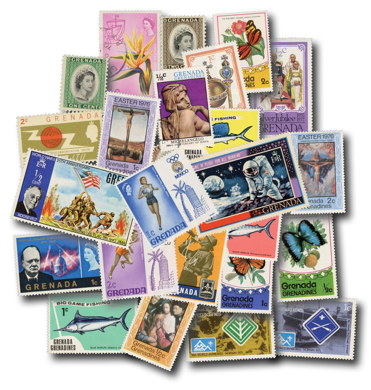 MP2121 - 25 Different Grenada Mint Stamps - Mystic Stamp Company