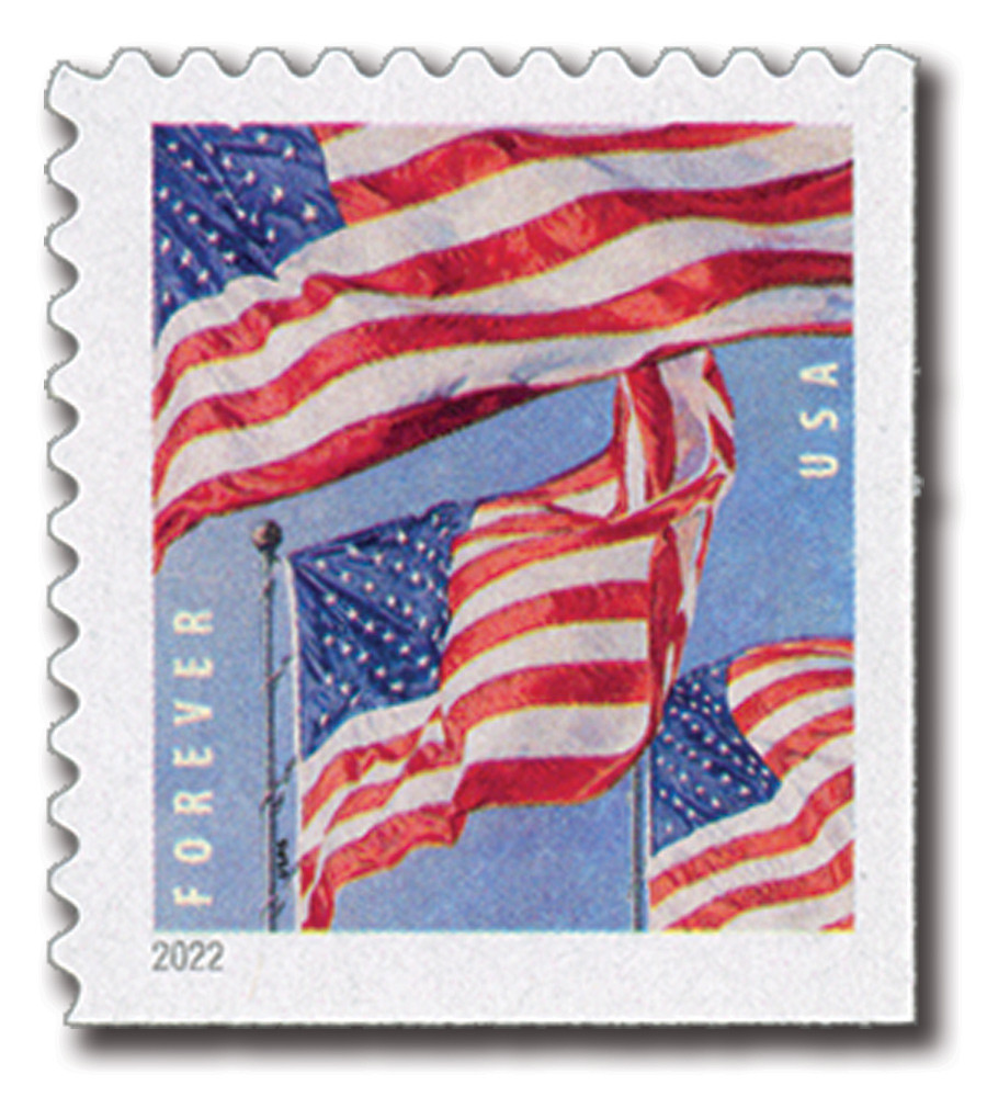 5658 - 2022 First-Class Forever Stamp - Flags (Banknote