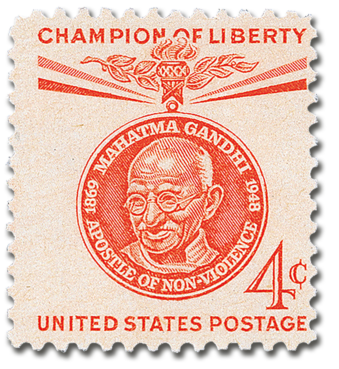 ロッド 49 Mr DON Admiration Stamp Hitter SH5601 1174 - 1961 4c Champions of Liberty: Mahatma Gandhi - Mystic Stamp