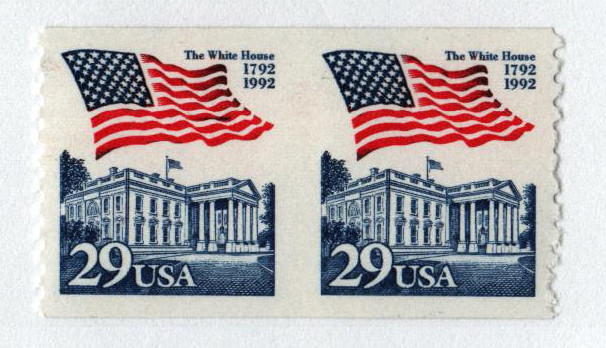 【C92】ハピサム ILLISIONSTA!!! 2609b - 1992 29c Flag Over White House, Imperf. Between Error