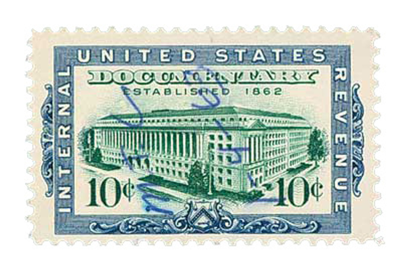 R733 - 1962 10c US Internal Revenue Stamp - Revenue Building