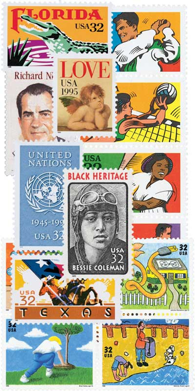 YS1995 - 1995 Commemorative Stamp Year Set - Mystic Stamp