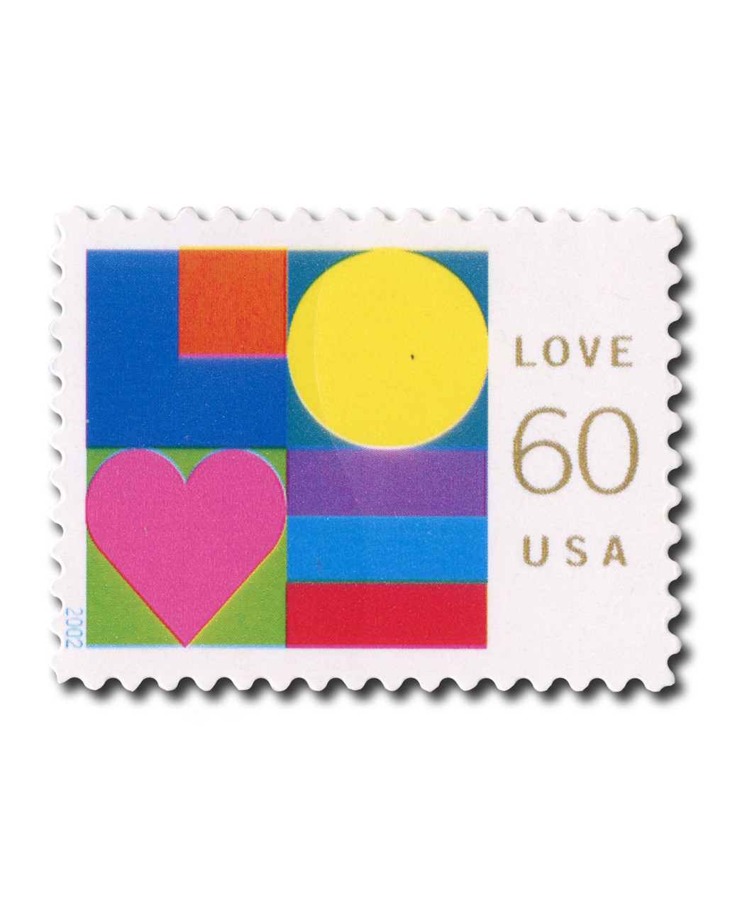 3658 - 2002 60c Love Series: Multicolor Love - Mystic Stamp Company