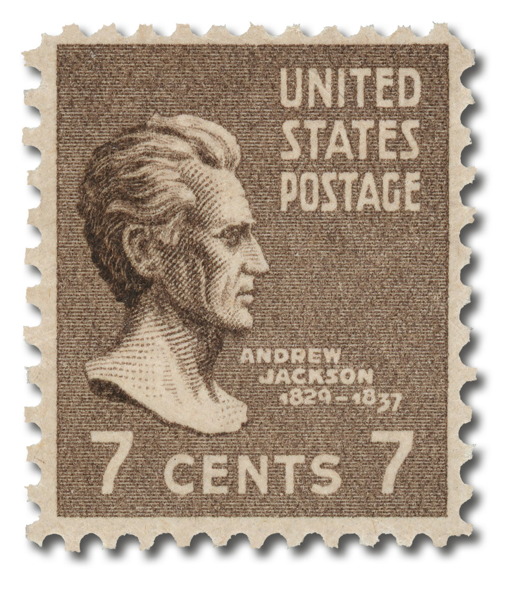 812 - 1938 7c Andrew Jackson, Sepia, Perf. 11x10.5 - Mystic Stamp