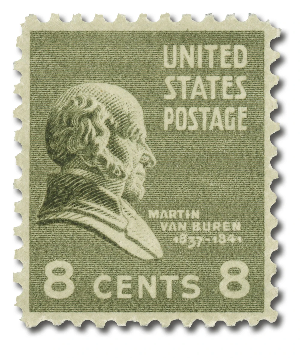 813 - 1938 8c Martin Van Buren, Olive Green - Mystic Stamp Company
