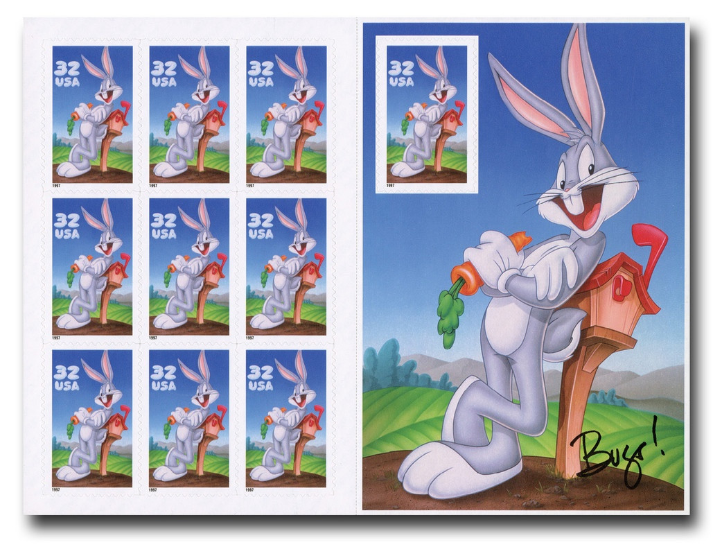3137 - 1997 32c Bugs Bunny, Pane of 10 Stamps - Mystic Stamp Company