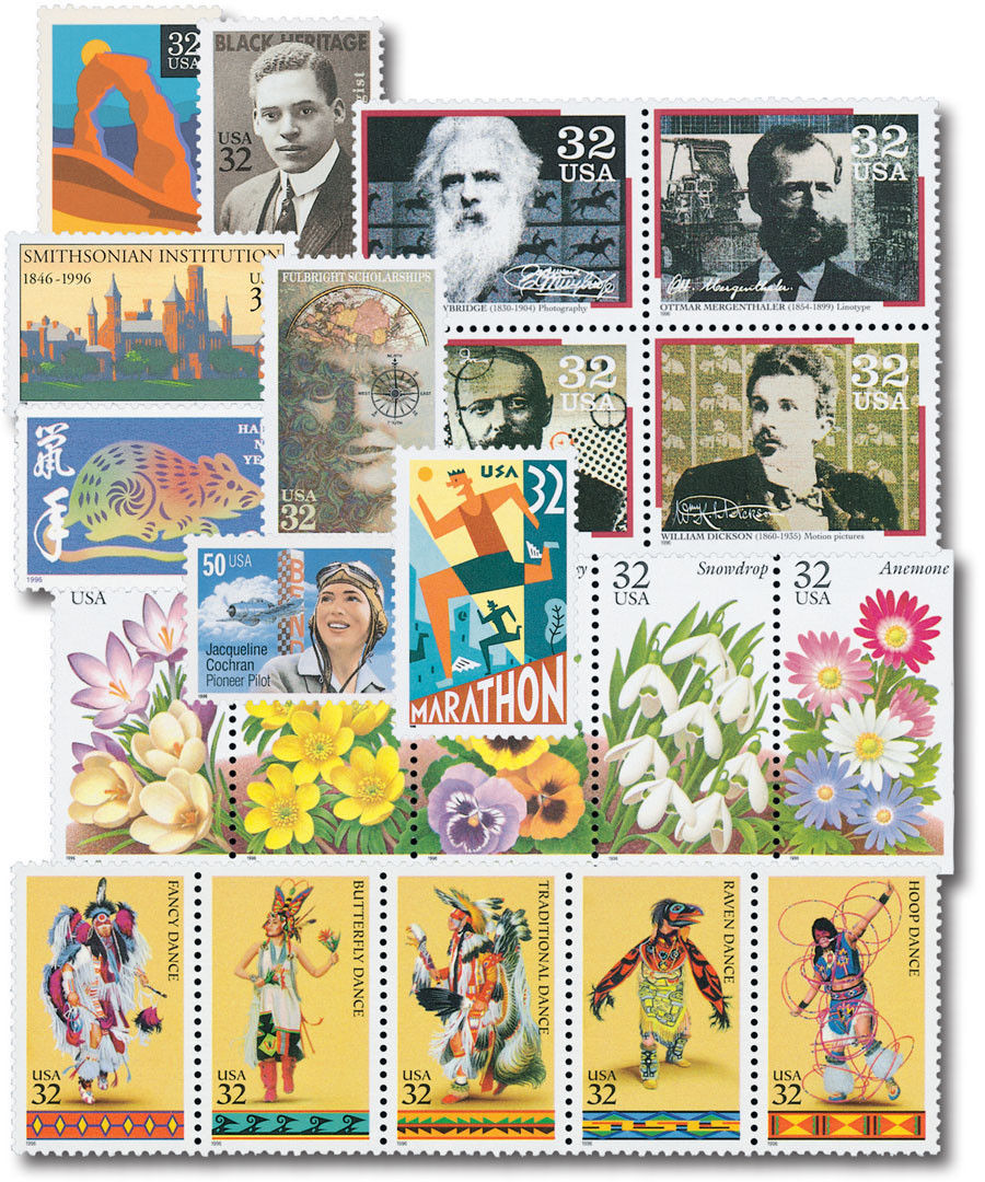 切手24 3024//76 - 1996 Commemoratives, set of 22 stamps - Mystic Stamp