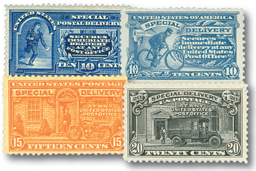 切手51 E5//E19 - 1895-1951 Special Delivery, Set of 4 Stamps - Mystic