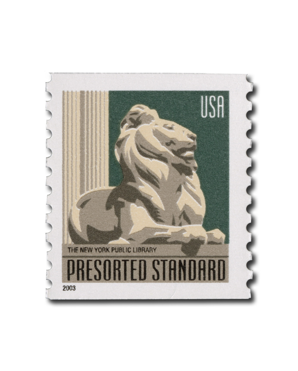 3769 - 2003 10c NY Public Library Lion - Mystic Stamp Company