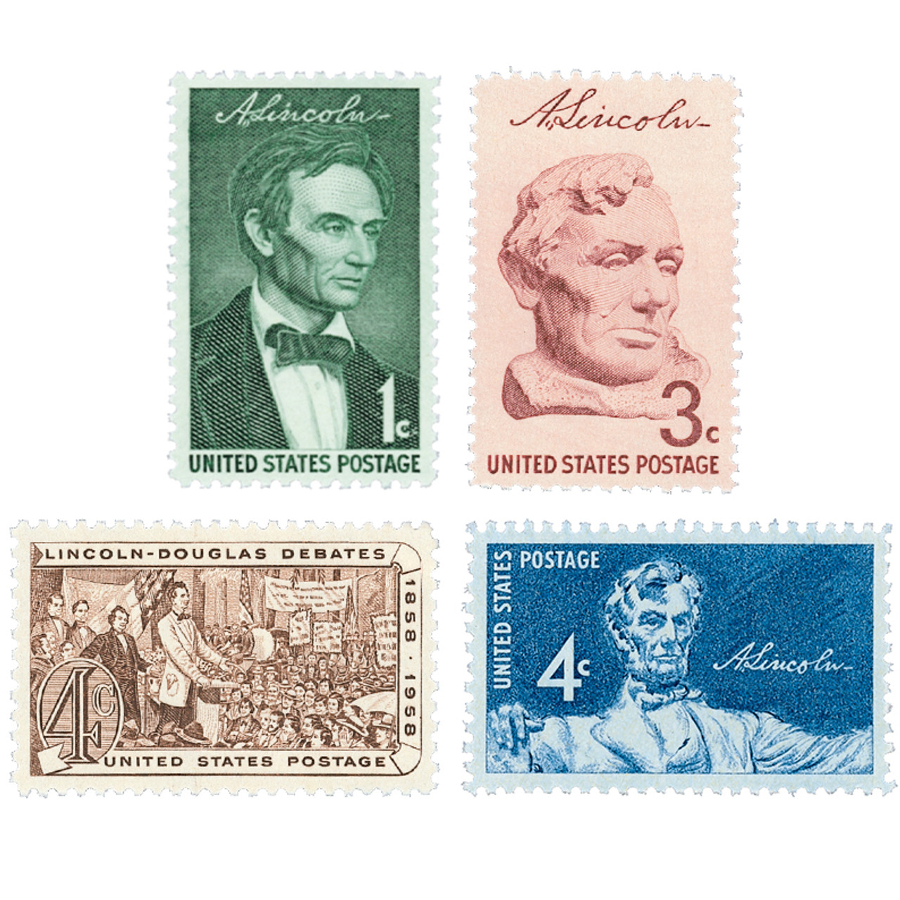 1113-16 - 1958-59 Lincoln Sesquicentennial Series, Set of 4