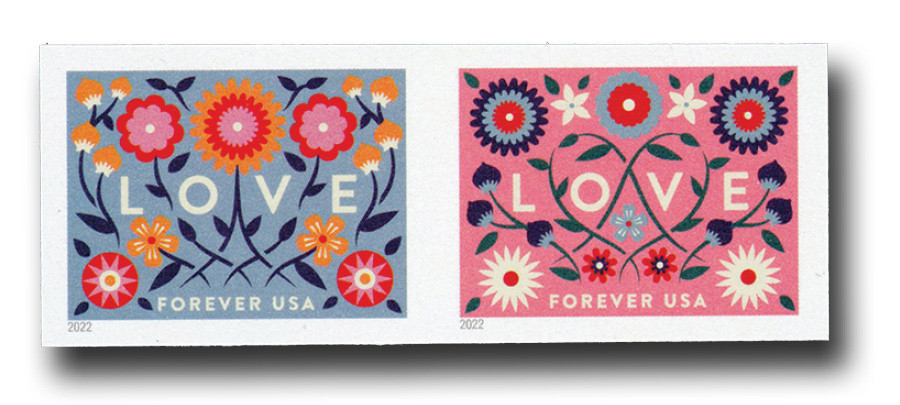 切手86007 5660-61c - 2022 First-Class Forever Stamps - Imperforate Love