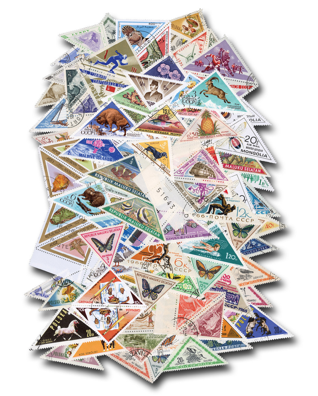 ファンタジア　スタンプ MP1943 - Triangle-Shaped Stamps, 200 Different - Mystic Stamp Company