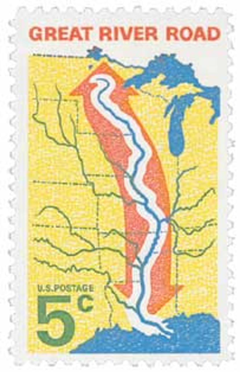 ●the west coast REPRESENTS 1319 - 1966 5c Great River Road - Mystic Stamp Company