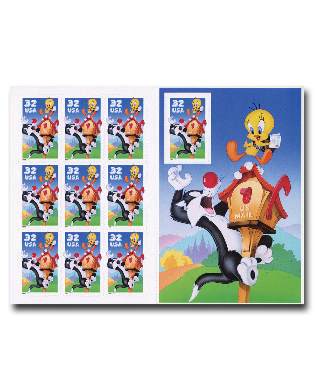 3204 - 1998 32c Sylvester & Tweety - Mystic Stamp Company