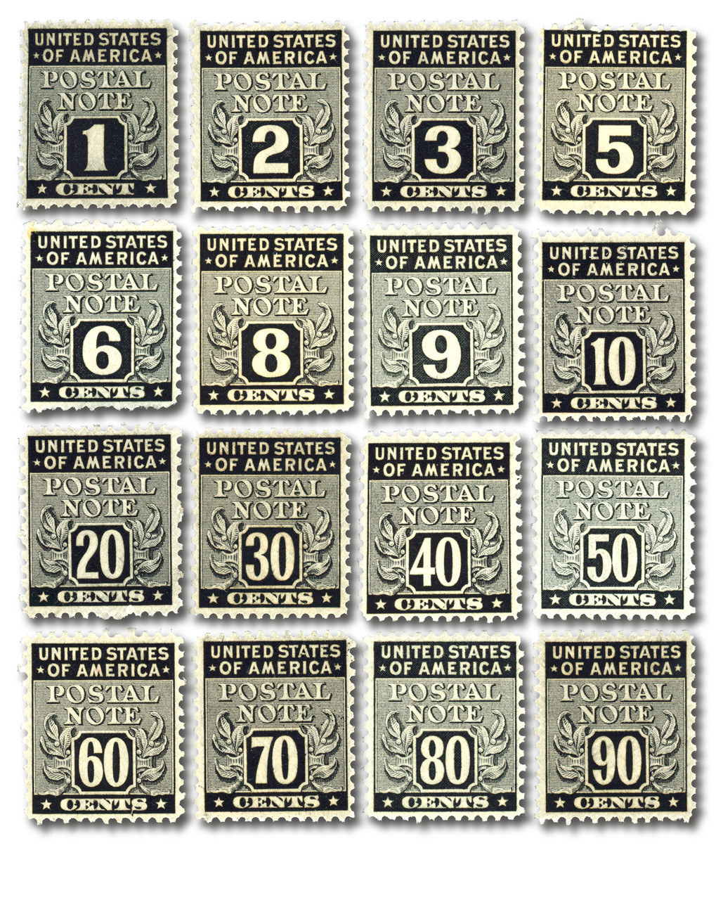 PN1//18 - 1945 Postal Notes, Collection of 16 (includes PN1-3