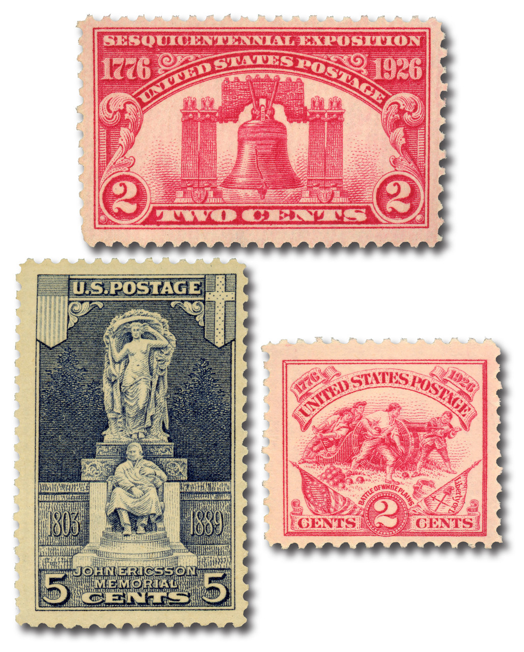 627-29 - 1926 Sesquicentennial Exposition Issues, Set of 3 Stamps