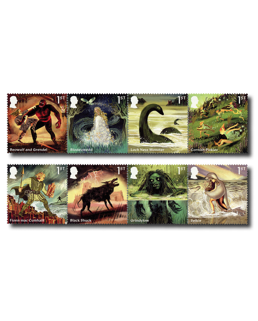 MFN671 - 2025 First Class Myths & Legends, Set of 8 Mint Stamps