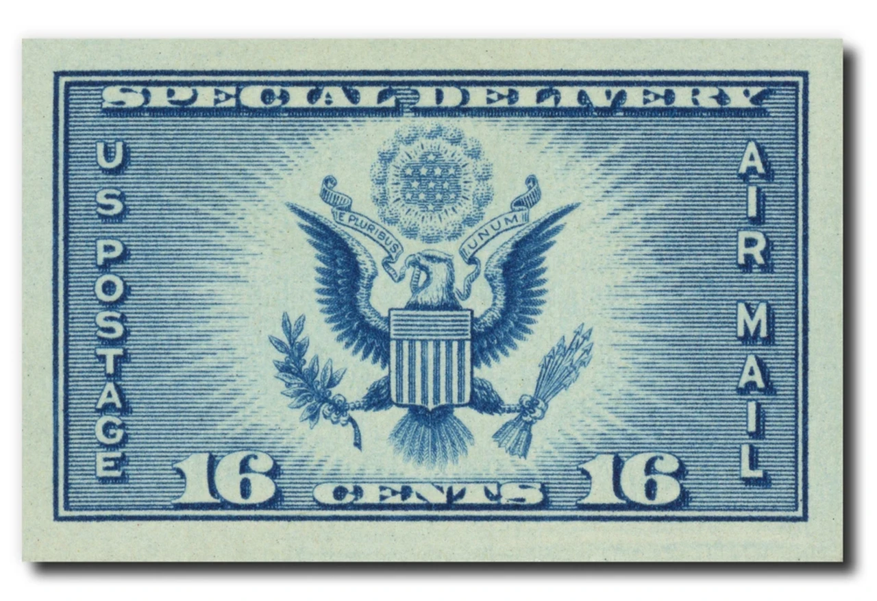 771 - 1935 16c Great Seal of the United States, Dark Blue, Imperf