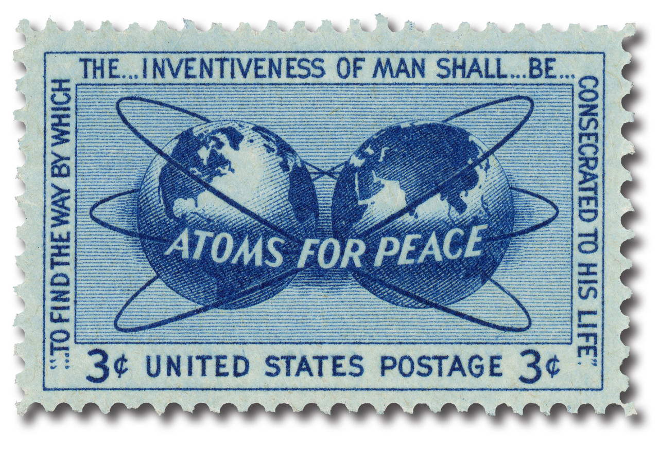 1070 - 1955 3c Atoms for Peace - Mystic Stamp Company display picture 1