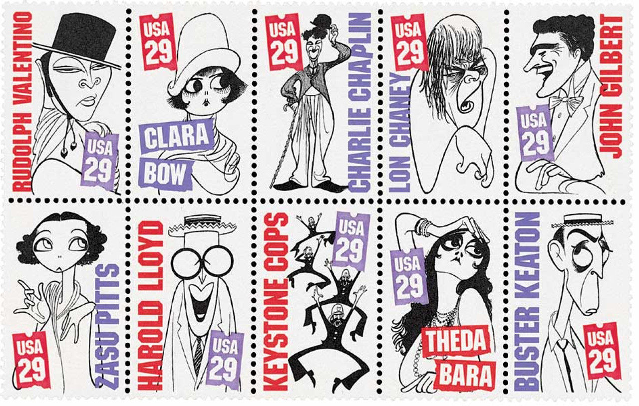 レジェンドオブザサイレントスクリーン切手 2819-28 - 1994 29c Silent Screen Stars - Mystic Stamp Company