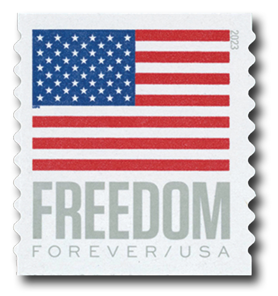5788 - 2023 First-Class Forever Stamp - US Flags (from AP Coil