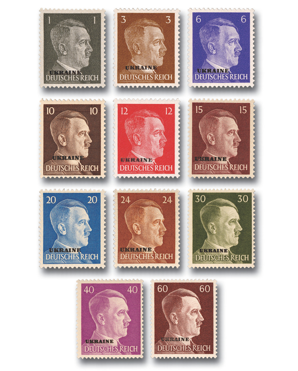N41//59 - 1941-43 Russia, Hitler Heads Issued Under German
