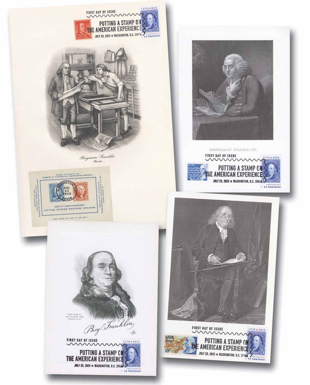 MCV553 - 2025 78c Benjamin Franklin Reproduction, Set of 4