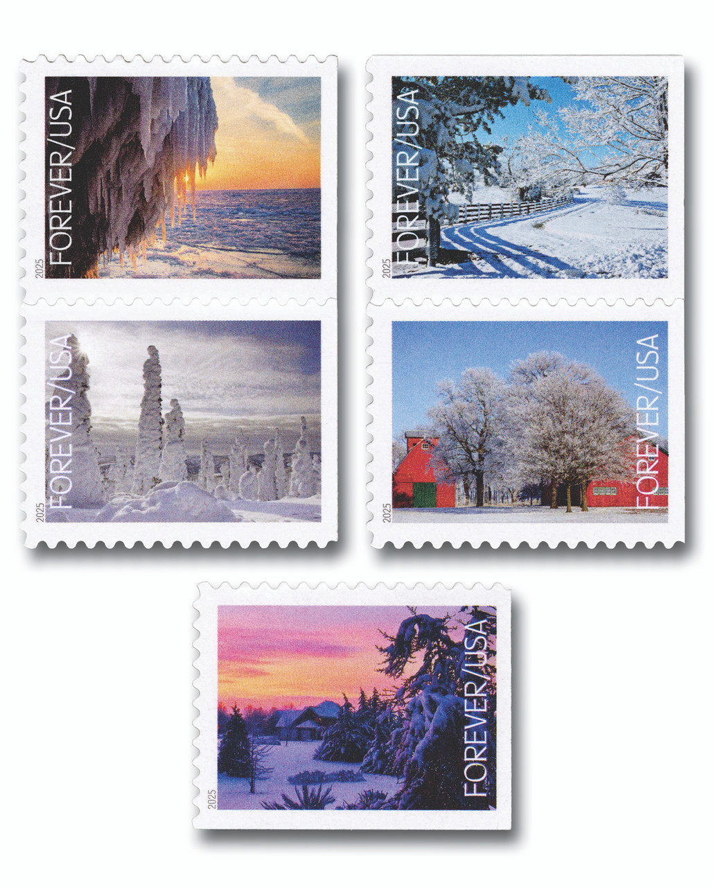 6038-42 - 2025 First-Class Forever Stamps - Winter Landscapes
