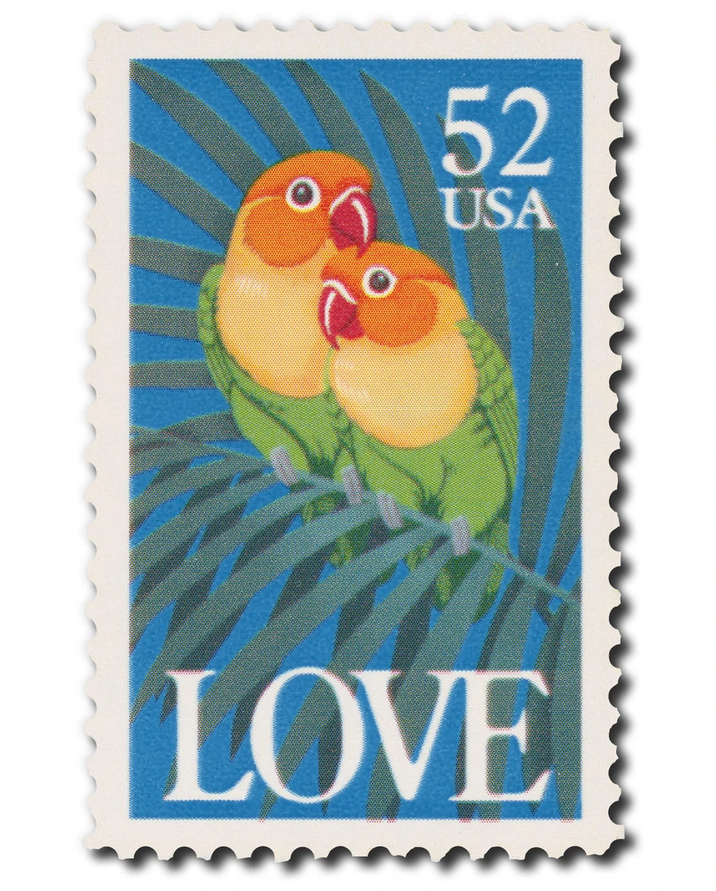 2537 - 1991 52c Love Series: Love Birds - Mystic Stamp Company