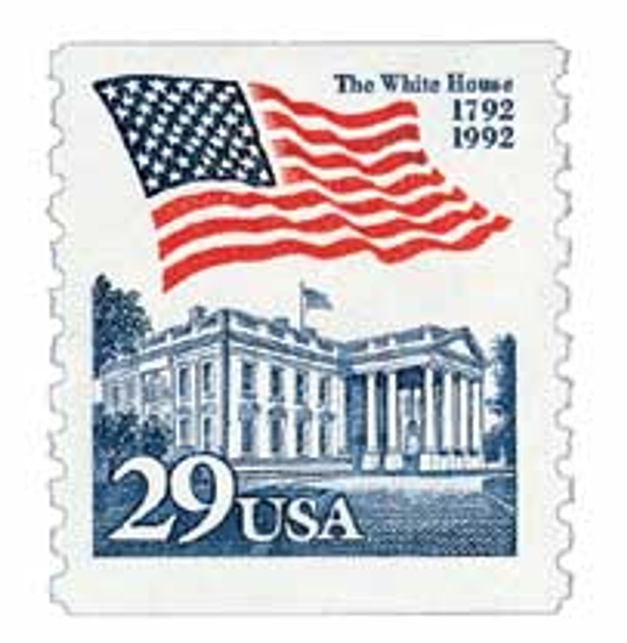 珍しい切手　アメリカ歴史 American Stamps Vintage 2609 - 1992 29c Flag over White House - Mystic Stamp Company