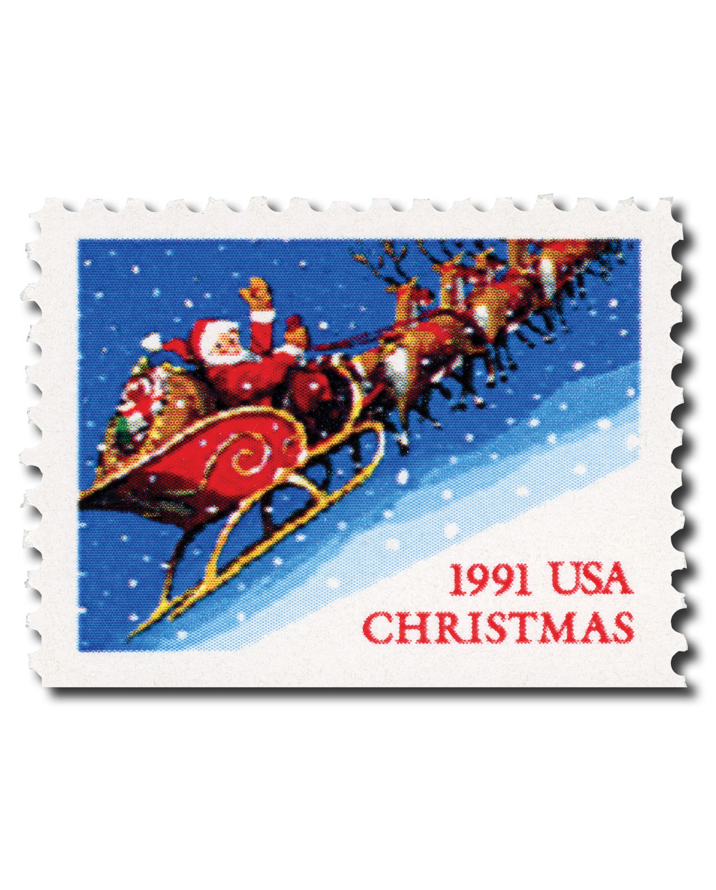 2585 - 1991 29c Santa & Sleigh - Mystic Stamp Company