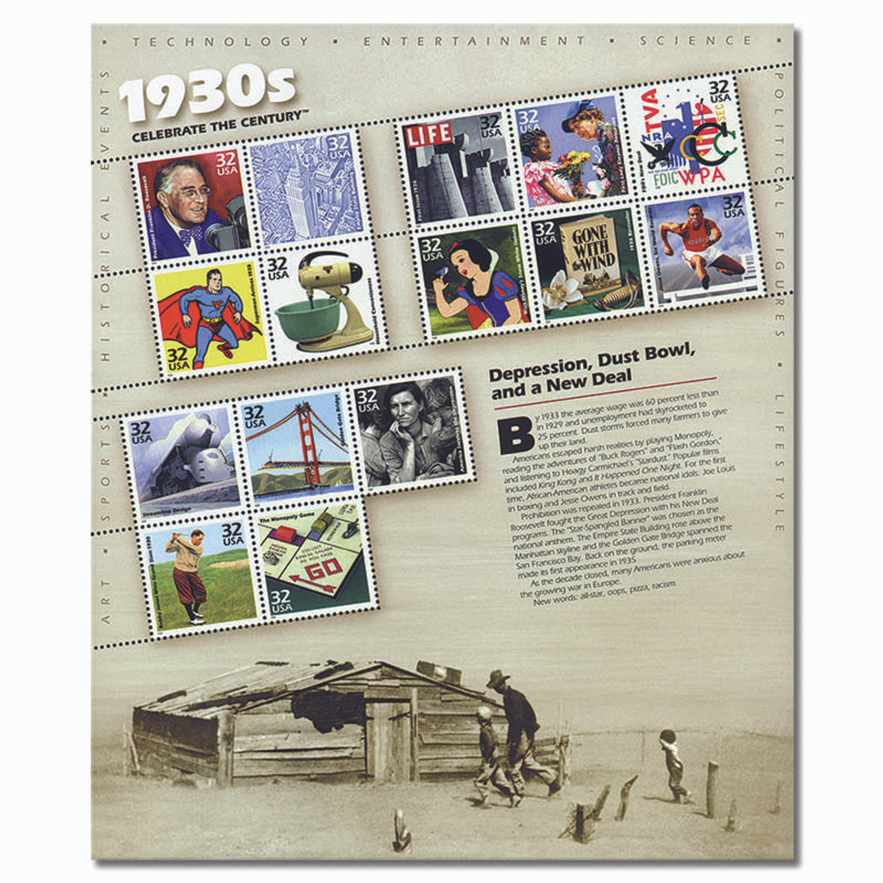 3185 - 1998 32c Celebrate the Century: 1930s - Mystic Stamp Company