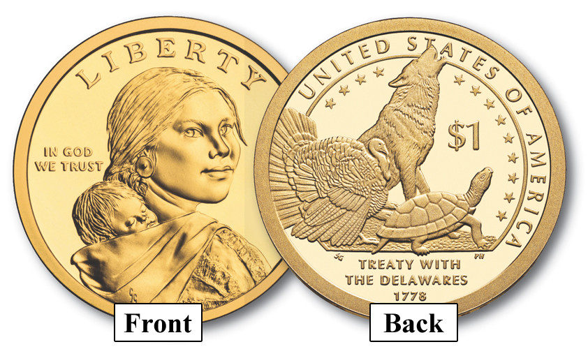 CW-013D - 2013 $1 Native American Coin - 1778 Treaty with The