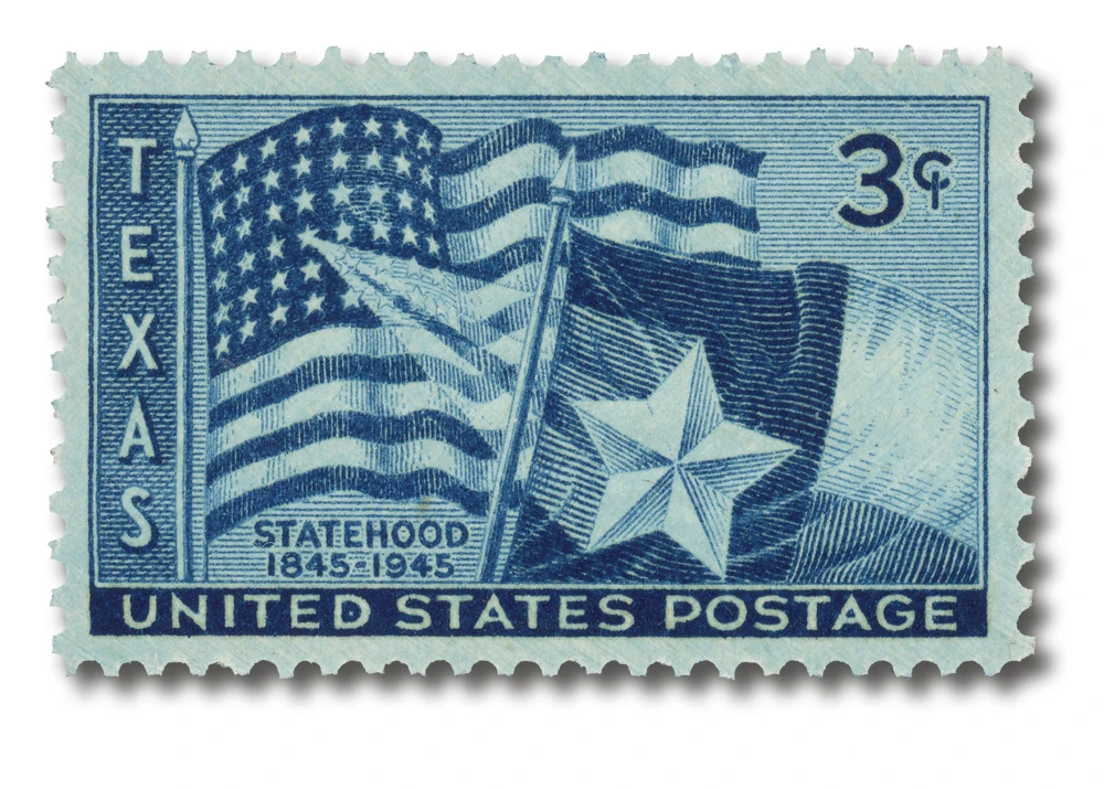 938 - 1945 3c Texas Statehood - Mystic Stamp Company
