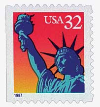 3122E - 1997 32c Statue of Liberty, Booklet Single - Mystic Stamp