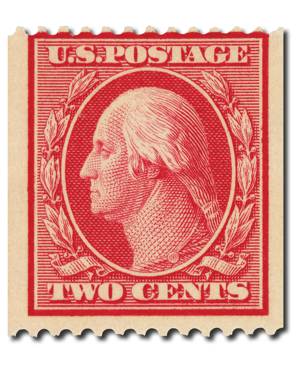 349 - 1909 2c Washington, Carmine, Double Line Watermark, Perf. 12