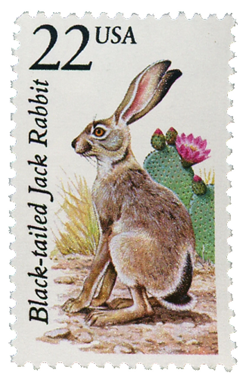 2305 - 1987 22c North American Wildlife: Black-Tailed Jack Rabbit - Mystic Stamp Company