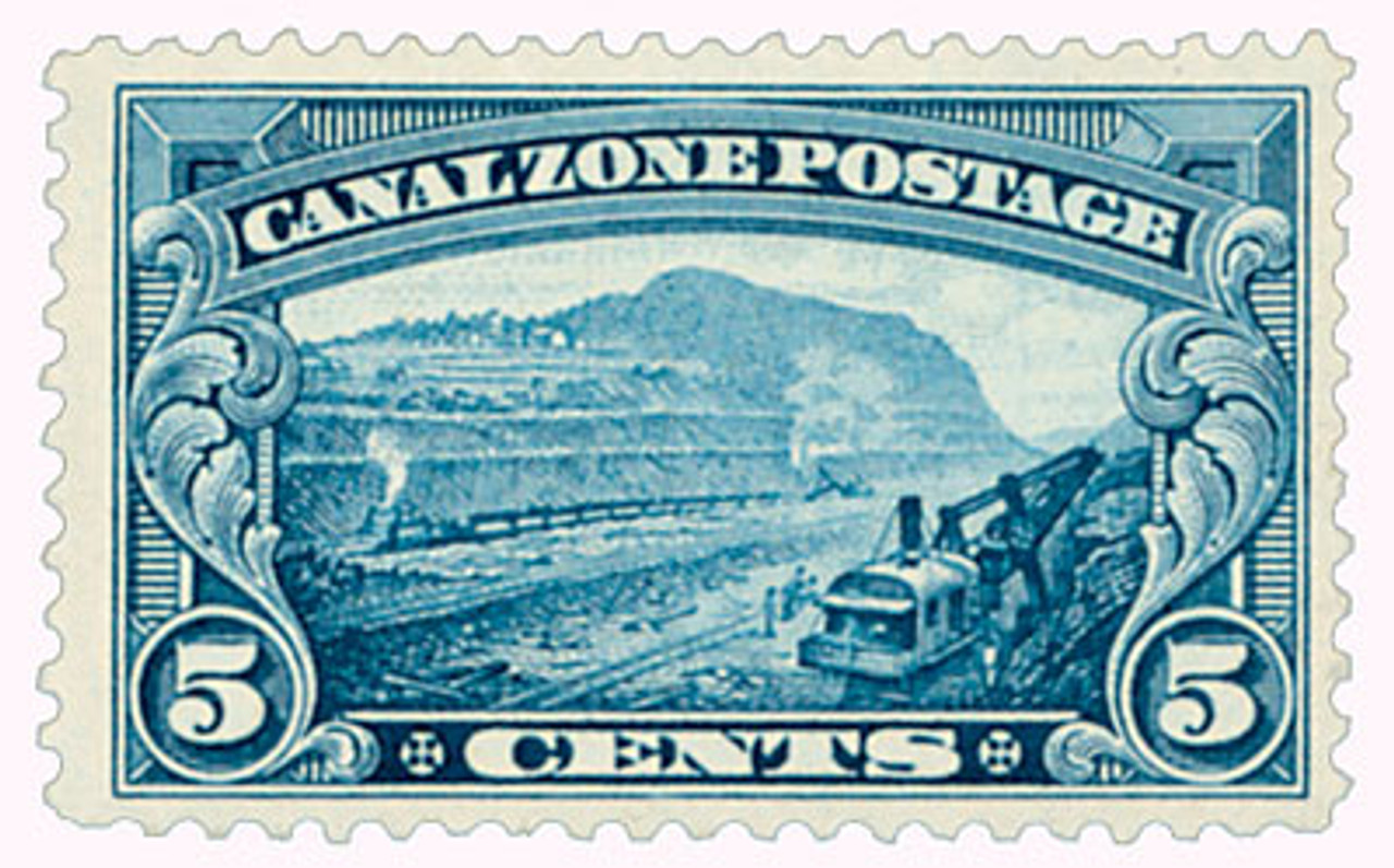 CZ107 - 1929 5c Canal Zone - 'Gaillard Cut' - blue, flat