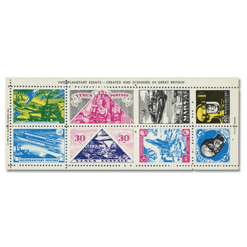 MA311 - 1959 'Interplanetary Essays' - Cinderella Stamps, pane of