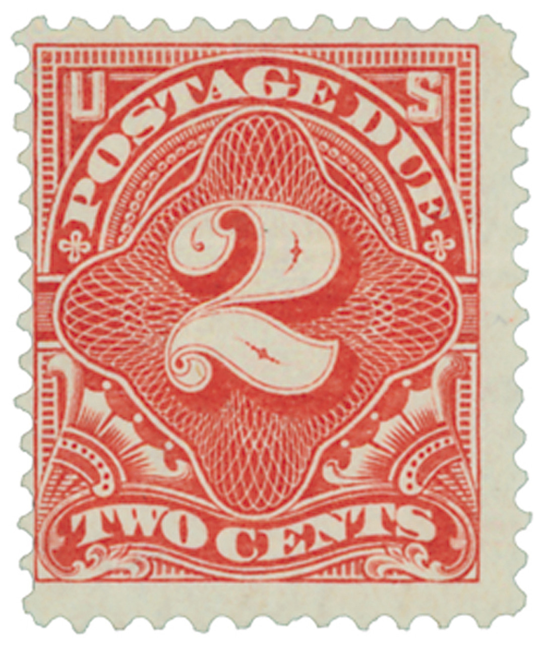 J30 - 1894 2c Postage Due Stamp - vermilion J30 - 1894 2c Postage Due Stamp - vermilion