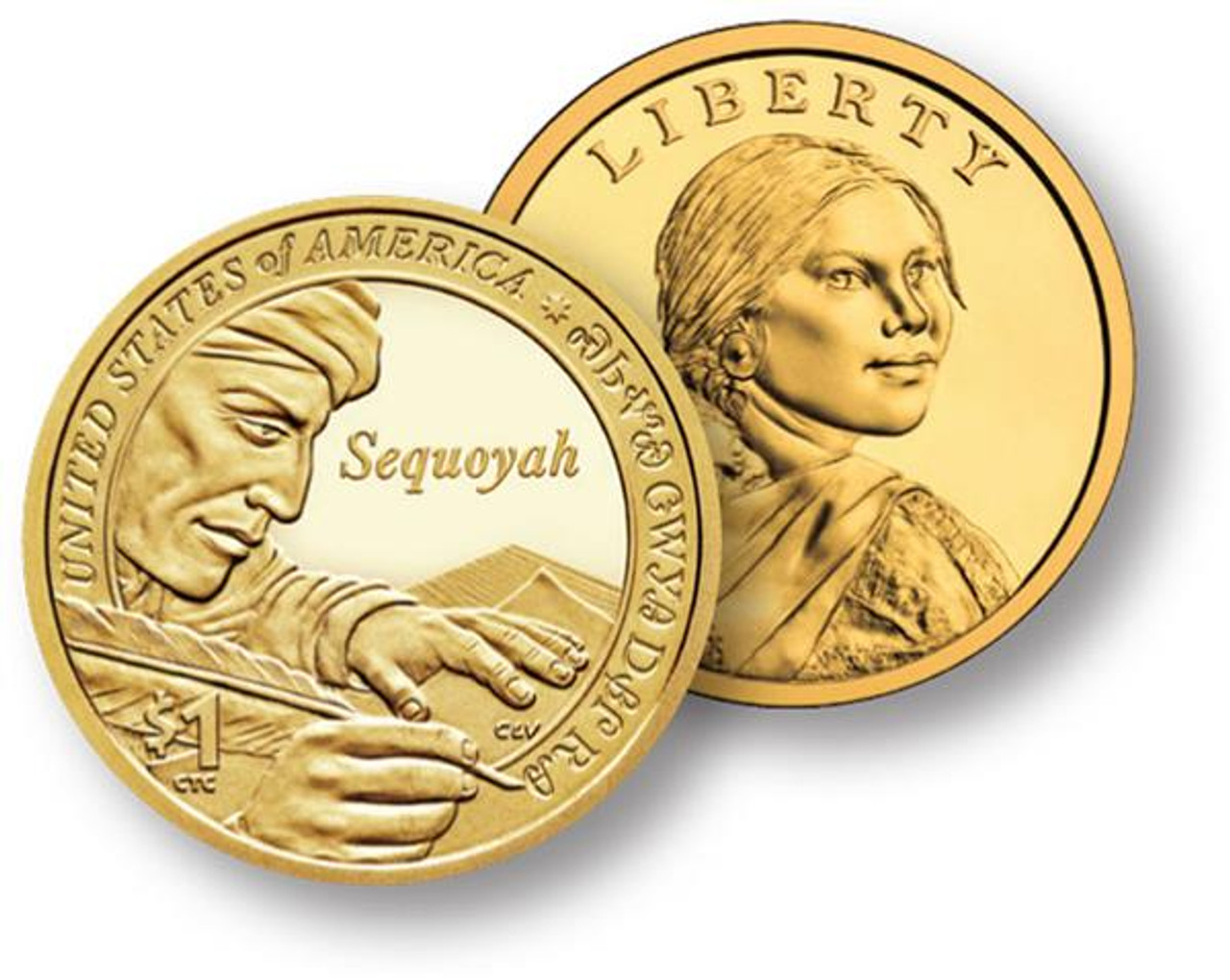 CW-017P - 2017 $1 Native American Coin - Sequoyah, 1775-1843