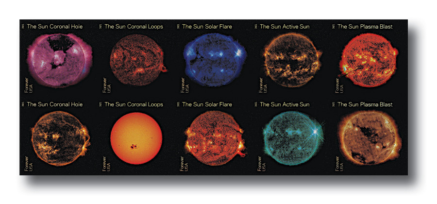 5598-5607c - 2021 First-Class Forever Stamps - Imperforate Sun