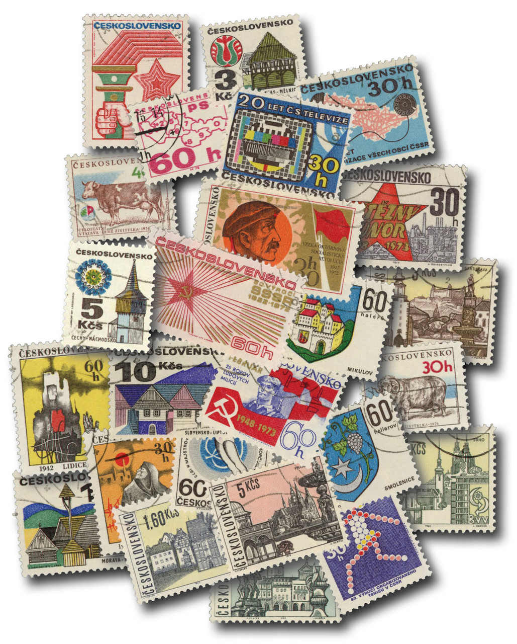 MP2116 - 25 Different Czechoslovakia Stamps - Mystic Stamp Company