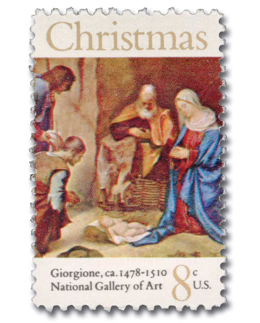 1444 - 1971 8c Adoration of the Shepherds - Mystic Stamp Company