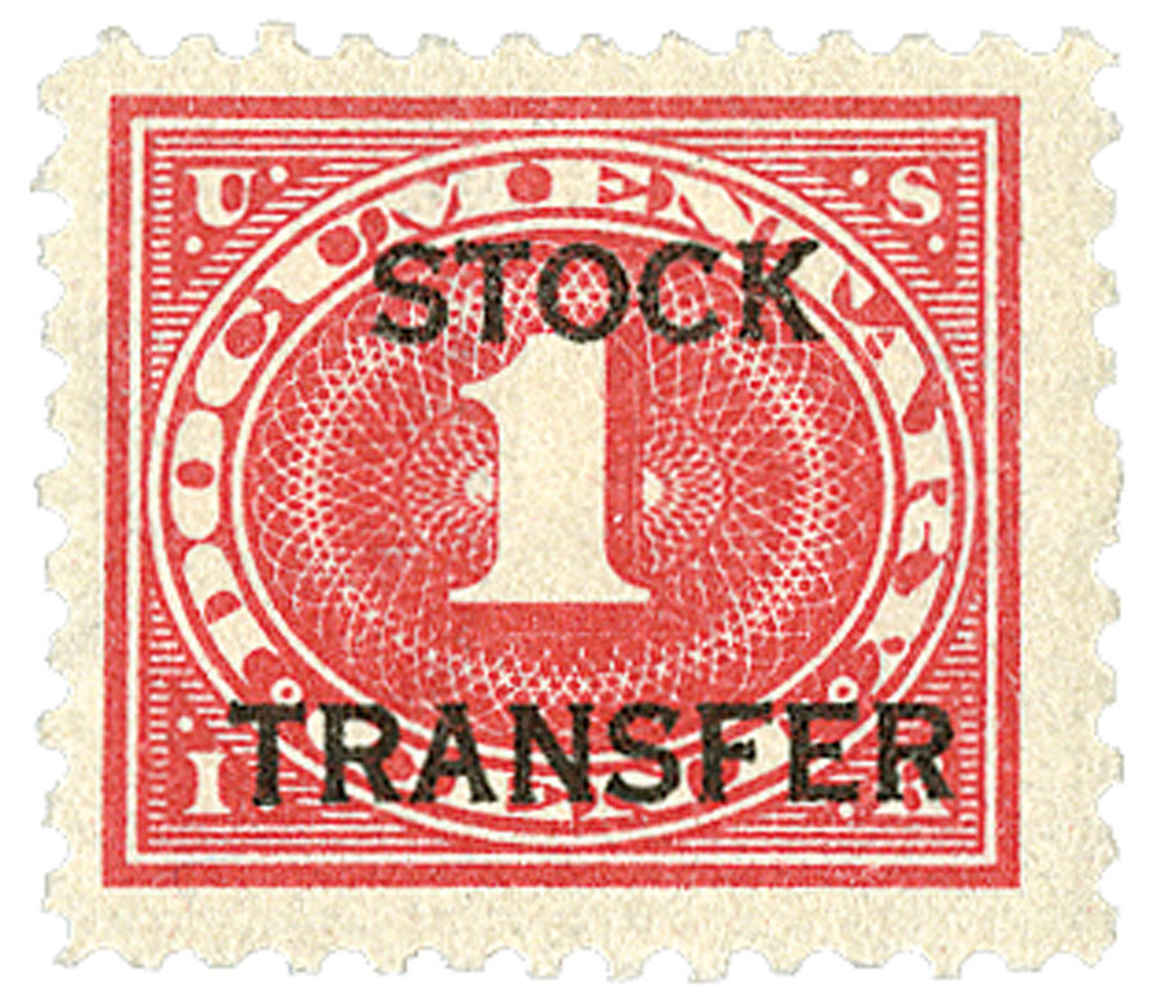 RD1 - 1918-22 1c Stock Transfer Stamp, carmine rose