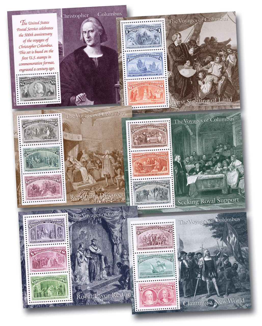 ベビーグッズも大集合 set Sheets, Souvenir Columbian 1992 - 2624-29 of Mystic - 6 コレクション